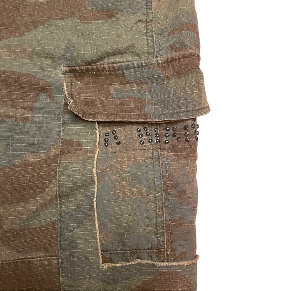 Da Nang Camouflage Baggy Studded Cargo Pants Green Size XS - Picture 7 of 10